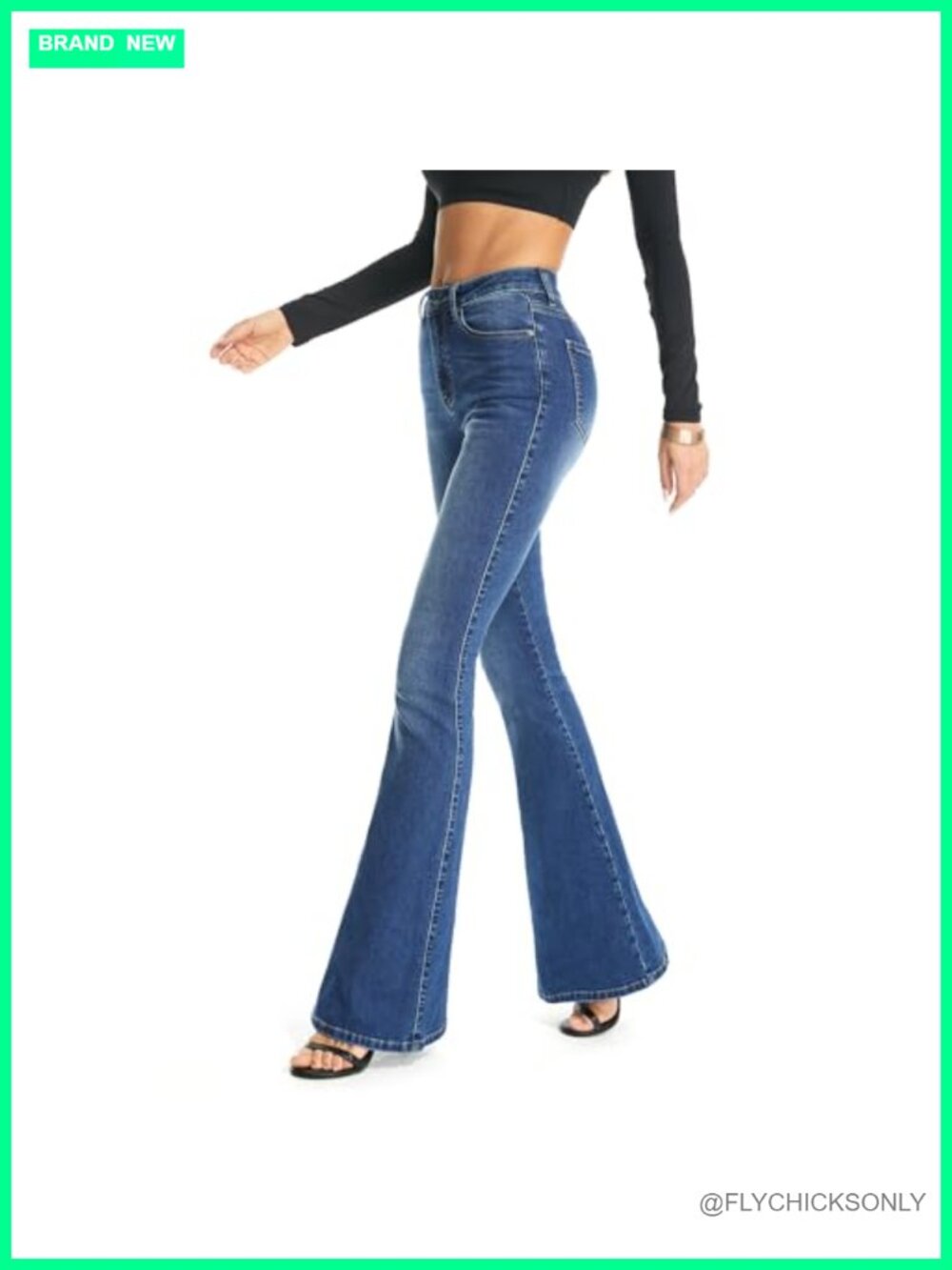 Women's High Rise Shaping Bootcut Flare Denim Jeans Stretchy Curvy Fit